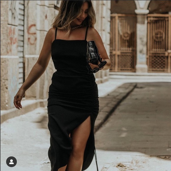 Zara | Dresses | Zara Draped Dress Black | Poshmark